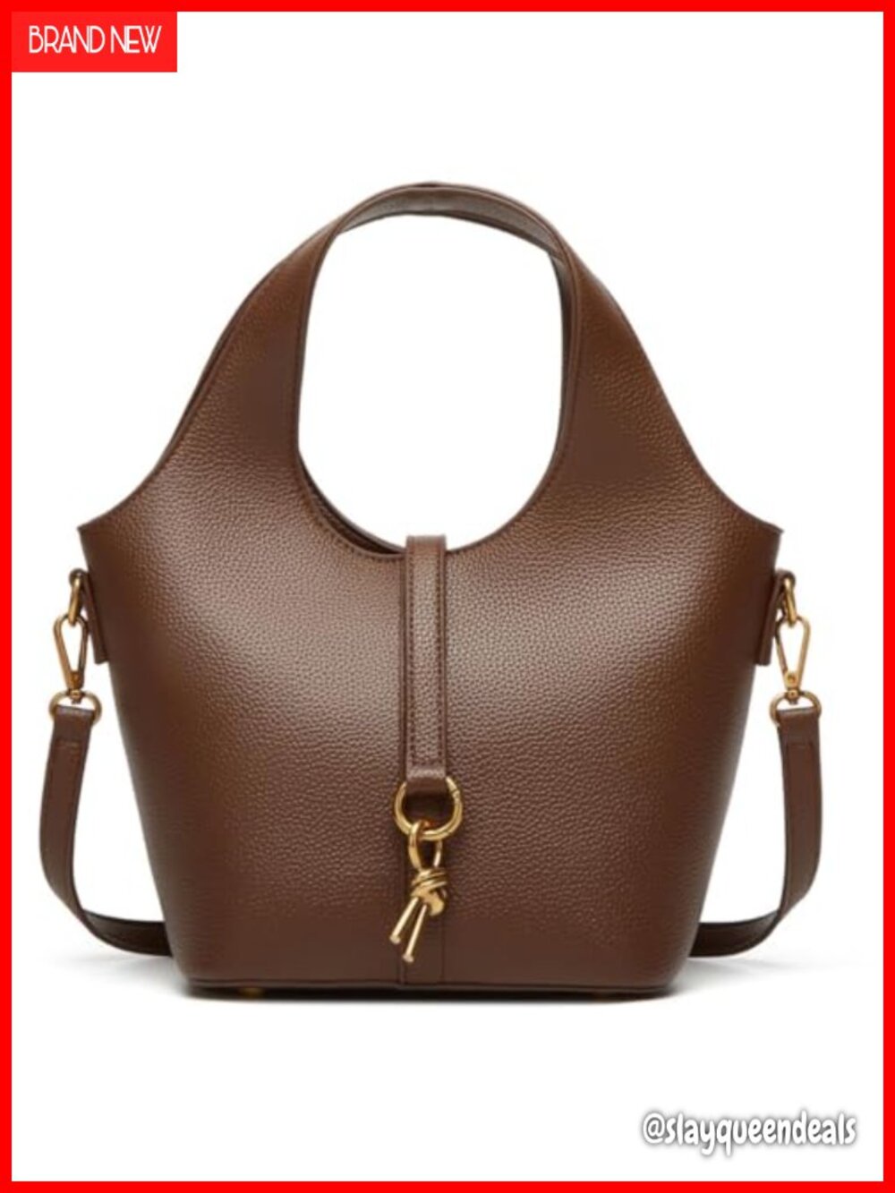 Women PU Leather Bucket Hobo Crossbody Shoulder Bag